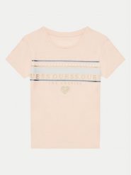 Guess T-Shirt K5GI00 K6YW4 Różowy Regular Fit. Czerwone koszulki i t-shirty dziewczęce Guess, z aplikacjami, z bawełny, bez kołnierzyka, bez ramiączek. Za 49.99 zł.