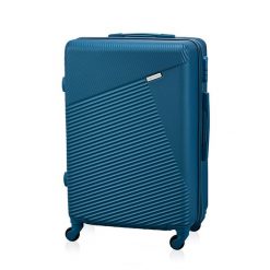 Walizka podróżna BETLEWSKI BWA-053 M NIEBIESKI. Niebieskie walizki Betlewski, bez wzorów, z materiału. Za 229.99 zł.