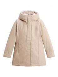 Woolrich Parka puchowa "Boulder" w kolorze beżowym rozmiar: S. Brązowe parki damskie Woolrich, s, z puchu, bez kaptura. Za 2,481.92 zł.