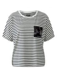 Oui Koszulka w kolorze biało-czarnym rozmiar: 42. Białe koszulki damskie Oui, bez wzorów, bez kołnierzyka, bez ramiączek. Za 217.99 zł.