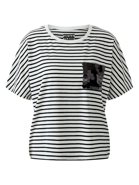 Oui Koszulka w kolorze biało-czarnym rozmiar: 42. Białe koszulki damskie Oui, bez wzorów, bez kołnierzyka, bez ramiączek. Za 217.99 zł.