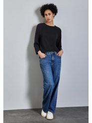 Street One Bluza w kolorze czarnym rozmiar: 44. Czarne bluzy damskie Street One, bez wzorów, bez kaptura. Za 118.56 zł.