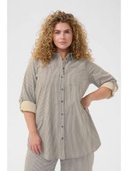 KAFFE curve Koszula w kolorze beżowo-niebieskim rozmiar: 46. Brązowe koszule damskie KAFFE curve, bez wzorów, z bawełny, bez kołnierzyka, bez ramiączek. Za 165.99 zł.