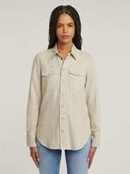 G-Star Koszula w kolorze beżowym rozmiar: M. Brązowe koszule damskie G-Star, m, bez wzorów, z bawełny, retro, bez kołnierzyka, bez ramiączek. Za 165.99 zł.