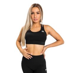 Stanik Venum Essential Medium Impact Sport. Czarne biustonosze sportowe damskie VENUM, bez wzorów. Za 83.99 zł.