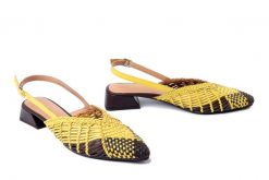 GIOSEPPO 79267 Kehancha yellow, czółenka damskie. Żółte czółenka damskie Gioseppo, w ażurowe wzory, z gumy, bez obcasa, na obcasie. Za 348.41 zł.