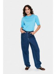 SAINT TROPEZ Sweter w kolorze błękitnym rozmiar: XL. Niebieskie swetry klasyczne damskie Saint Tropez, s, z wiskozy, bez kołnierzyka. Za 69.99 zł.