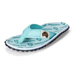 Japonki Gumbies Islander Flip-Flops GU-FFISL129 niebieskie. Niebieskie klapki damskie bez wzorów, z bawełny, bez obcasa, bez zapięcia. Za 251.93 zł.