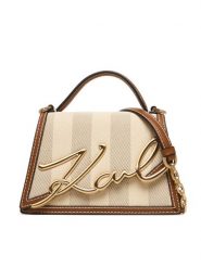 KARL LAGERFELD Torebka B2W30228 Beżowy. Brązowe torebki klasyczne damskie KARL LAGERFELD, z materiału, bez dodatków. Za 1,299.00 zł.