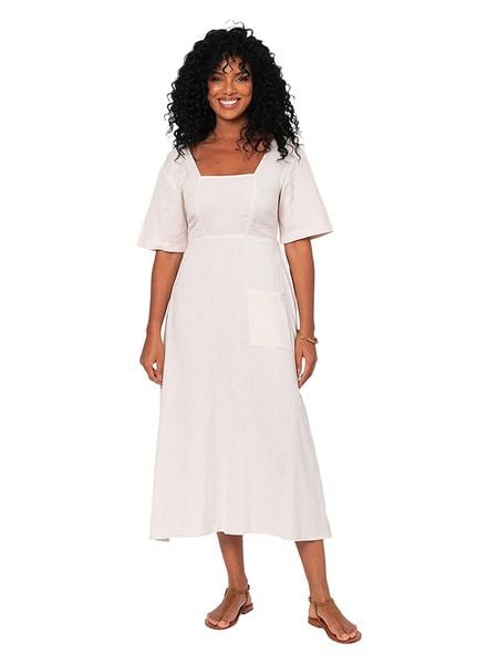 Aller Simplement Sukienka w kolorze białym rozmiar: 38/40. Białe sukienki damskie Aller Simplement, bez wzorów, klasyczne, bez ramiączek. Za 114.17 zł.