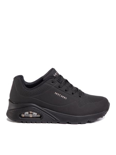 Skechers Sneakersy Uno-Stand On Air 73690/BBK Czarny. Czarne obuwie sportowe damskie Skechers, ze skóry, bez zapięcia. Za 259.99 zł.