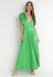 Zielona Sukienka Aedice. Zielone sukienki damskie Born2be, bez wzorów, eleganckie, bez ramiączek. Za 259.99 zł.