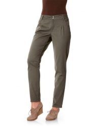Heine Spodnie chino w kolorze khaki rozmiar: 21. Brązowe spodnie materiałowe damskie Heine, bez wzorów, z bawełny. Za 130.99 zł.
