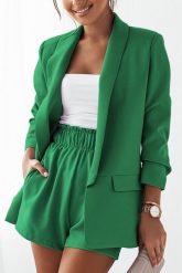 Niezapinana Marynarka w Soczystym Kolorze - Zielona. Zielone marynarki i żakiety damskie Ivon, s, bez wzorów, z elastanu. Za 189.90 zł.