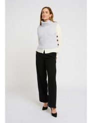 Kaffe Bezrękawnik w kolorze jasnoszarym rozmiar: M/L. Szare golfy damskie Kaffe, l, bez wzorów, ze splotem, bez ramiączek. Za 145.45 zł.