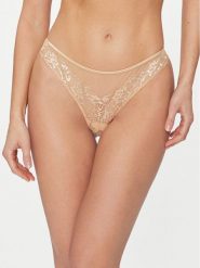 Guess Figi brazylijskie O4RE00 KC190 Beżowy. Brązowe figi Guess, z aplikacjami, z syntetyku. Za 239.99 zł.