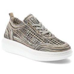 Półbuty damskie Artiker, cholewka ze skóry naturalnej ażurowa struktura wzorzyste wykończenie sznurowany fason, szare, 58C0525. Szare półbuty damskie Artiker, w ażurowe wzory, ze skóry, bez obcasa, bez zapięcia. Za 269.00 zł.