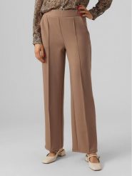 Vero Moda Spodnie materiałowe 10296830 Brązowy Relaxed Fit. Brązowe spodnie materiałowe damskie Vero Moda, bez wzorów, z materiału. Za 99.99 zł.
