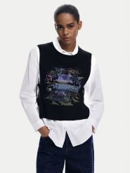 Desigual Koszula Chaleco 25WWCW01 Biały Regular Fit. Białe koszule damskie Desigual, m, bez wzorów, z bawełny, bez kołnierzyka, bez ramiączek. Za 489.99 zł.