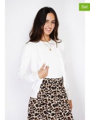 C& Jo 2-częściowy zestaw w kolorze białym rozmiar: 44. Białe swetry klasyczne damskie C& Jo, z kaszmiru, bez kołnierzyka. Za 219.60 zł.