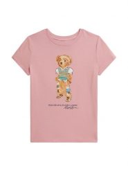 Polo Ralph Lauren T-Shirt 313B20033001 Różowy jasny Regular Fit. Czerwone koszulki i t-shirty dziewczęce Polo Ralph Lauren, bez wzorów, z bawełny, bez kołnierzyka, bez ramiączek. Za 289.99 zł.
