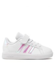 Adidas Sneakersy Grand Court 2.0 El C IE3851 Biały. Białe buty sportowe dziewczęce Adidas, bez wzorów, ze skóry, bez zapięcia. Za 149.99 zł.