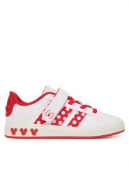 Adidas Sneakersy Adidas Disney Minnie Mouse Grand Court Shoes Kids KI9185 Biały. Białe buty sportowe dziewczęce Adidas, ze skóry, bez zapięcia. Za 199.99 zł.
