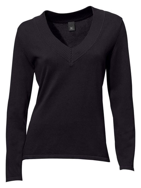Heine Sweter w kolorze czarnym rozmiar: 38. Czarne swetry klasyczne damskie Heine, z bawełny, bez kołnierzyka. Za 68.95 zł.