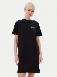 KARL LAGERFELD Sukienka codzienna A2W13036 Czarny Regular Fit. Czarne sukienki damskie KARL LAGERFELD, bez wzorów, z bawełny, bez ramiączek. Za 289.99 zł.