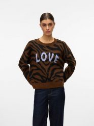 Vero Moda Sweter w kolorze jasnobrązowym rozmiar: XS. Brązowe swetry klasyczne damskie Vero Moda, xs, z wełny, bez kołnierzyka. Za 69.91 zł.