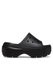 Crocs Klapki Stomp Slide 209346 Czarny. Czarne klapki damskie Crocs, bez wzorów, z tworzywa sztucznego, bez obcasa, bez zapięcia. Za 179.99 zł.