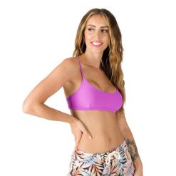 Góra od stroju kąpielowego Billabong Tan lines Avery. Czerwone bikini Billabong, bez wzorów. Za 89.99 zł.