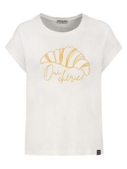 Eight2Nine Koszulka w kolorze kremowym rozmiar: XS. Brązowe koszulki damskie Eight2Nine, xs, bez wzorów, z bawełny, bez kołnierzyka, bez ramiączek. Za 43.99 zł.