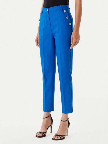 Morgan Chinosy 251-PKY.F Niebieski Slim Fit. Niebieskie spodnie materiałowe damskie Morgan, bez wzorów, z bawełny. Za 249.99 zł.