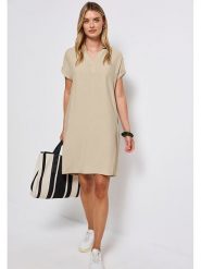 Street One Sukienka w kolorze beżowym rozmiar: 42. Brązowe sukienki damskie Street One, bez wzorów, street, bez ramiączek. Za 135.17 zł.