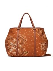 PINKO Torebka Shopper Classic PE 25 PLTT 104899 A2AS Brązowy. Brązowe shopper bag Pinko, bez wzorów, z materiału, bez dodatków. Za 669.99 zł.