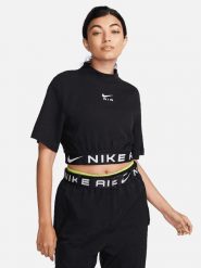 Nike Koszulka w kolorze czarnym rozmiar: M. Czarne bluzki damskie Nike, m, bez wzorów, z bawełny, bez kołnierzyka, bez ramiączek. Za 100.99 zł.