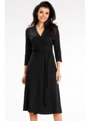 Awama Sukienka w kolorze czarnym rozmiar: L. Czarne sukienki damskie Awama, bez wzorów, bez ramiączek. Za 198.45 zł.