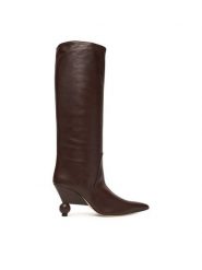 Weekend Max Mara Kozaki Tasca 2525796075600 Brązowy. Brązowe kozaki damskie Weekend Max Mara, ze skóry, bez obcasa, na szpilce, bez zapięcia. Za 3,049.00 zł.