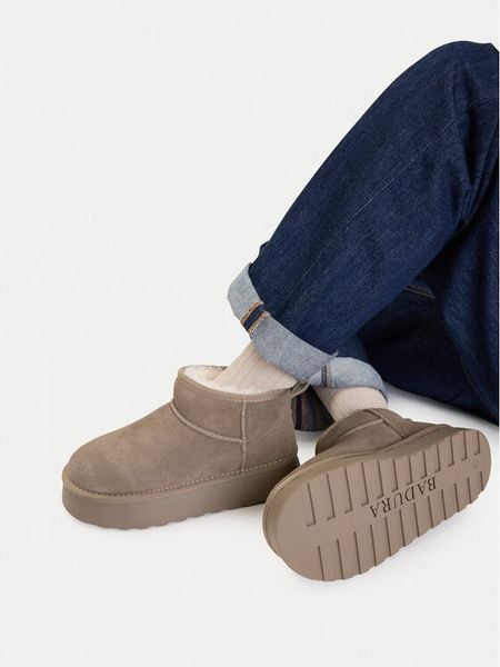 Badura Botki WFA3080-4 Szary ciemny. Szare śniegowce damskie Badura, ze skóry. Za 229.99 zł.