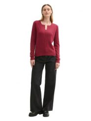 Tom Tailor Sweter w kolorze czerwonym rozmiar: S. Czerwone swetry klasyczne damskie Tom Tailor, s, z bawełny, bez kołnierzyka. Za 100.99 zł.