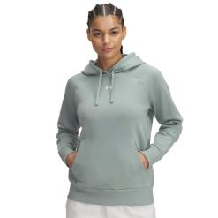 Bluza damska z kapturem Under Armour Rival Fleece. Białe bluzy damskie Under Armour, s, bez wzorów, z bawełny, z kapturem. Za 282.65 zł.