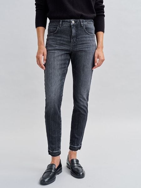 OPUS Dżinsy - Slim fit - w kolorze antracytowym rozmiar: 38/L28. Czarne jeansy damskie Opus. Za 223.99 zł.