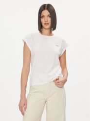 Pepe Jeans Bluzka Bloom PL504821 Biały Regular Fit. Białe bluzki damskie Pepe Jeans, xl, bez wzorów, z bawełny, bez kołnierzyka, bez ramiączek. Za 59.99 zł.