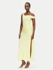 Bardot Sukienka wieczorowa Layana 60513DB Żółty Slim Fit. Żółte sukienki damskie Bardot, bez wzorów, z syntetyku, wizytowe, bez ramiączek. Za 529.99 zł.