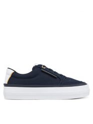 Tommy Hilfiger Sneakersy Essential Vulc Textile Sneaker FW0FW08323 Granatowy. Niebieskie obuwie sportowe damskie Tommy Hilfiger, z materiału, bez zapięcia. Za 199.99 zł.