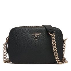 Torebka Guess. Czarne torebki wieczorowe damskie Guess, z aplikacjami, bez dodatków. Za 379.99 zł.