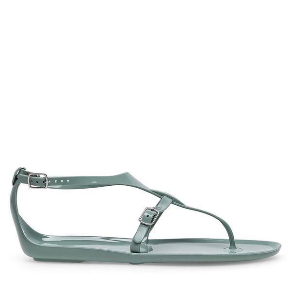 Sandały Jenny Fairy. Zielone sandały damskie Jenny Fairy, bez wzorów, bez obcasa, na płaskiej podeszwie, bez zapięcia. Za 69.99 zł.