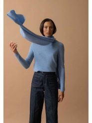 Perfect Cashmere Kaszmirowy golf "Ashley" w kolorze błękitnym rozmiar: M. Niebieskie golfy damskie Perfect Cashmere, m, bez wzorów, z kaszmiru, bez ramiączek. Za 385.62 zł.