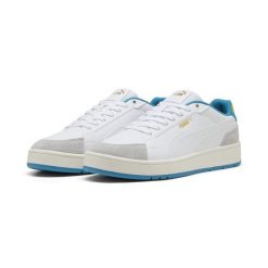 Sneakersy unisex Court Classico Sport PUMA White Tropical Blue. Białe obuwie sportowe damskie Puma, z zamszu, bez zapięcia, trekkingowe. Za 299.00 zł.